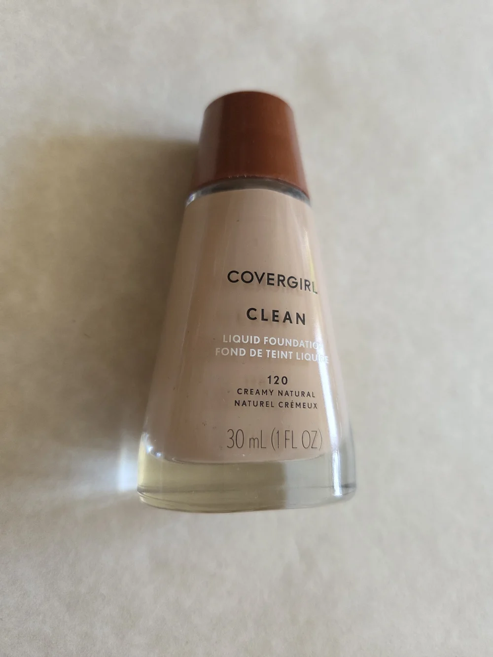 COVERGIRL Clean Liquid Foundation Bottle in Creamy Natural 120 - Beige Cap RARE